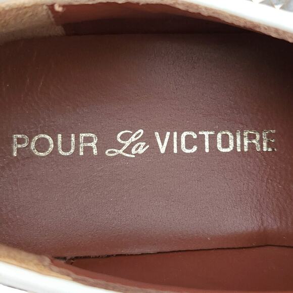 POUR LA VICTOIRE Mayah lace up oxfords wingtips white leather brogues shoes 7.5 - Picture 9 of 11